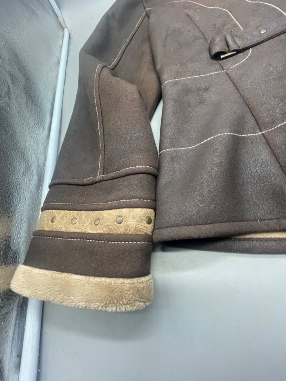 kristen blake women's jacket brown collar zip embellished polyester medium READ - Picture 8 of 11